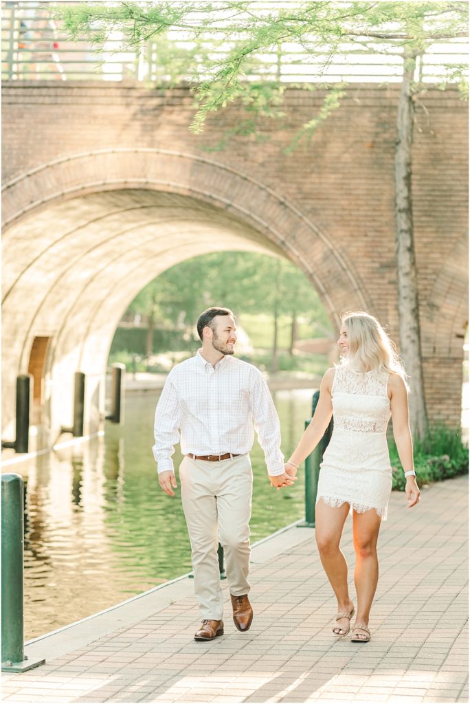 Waterway engagement session in The Woodlands