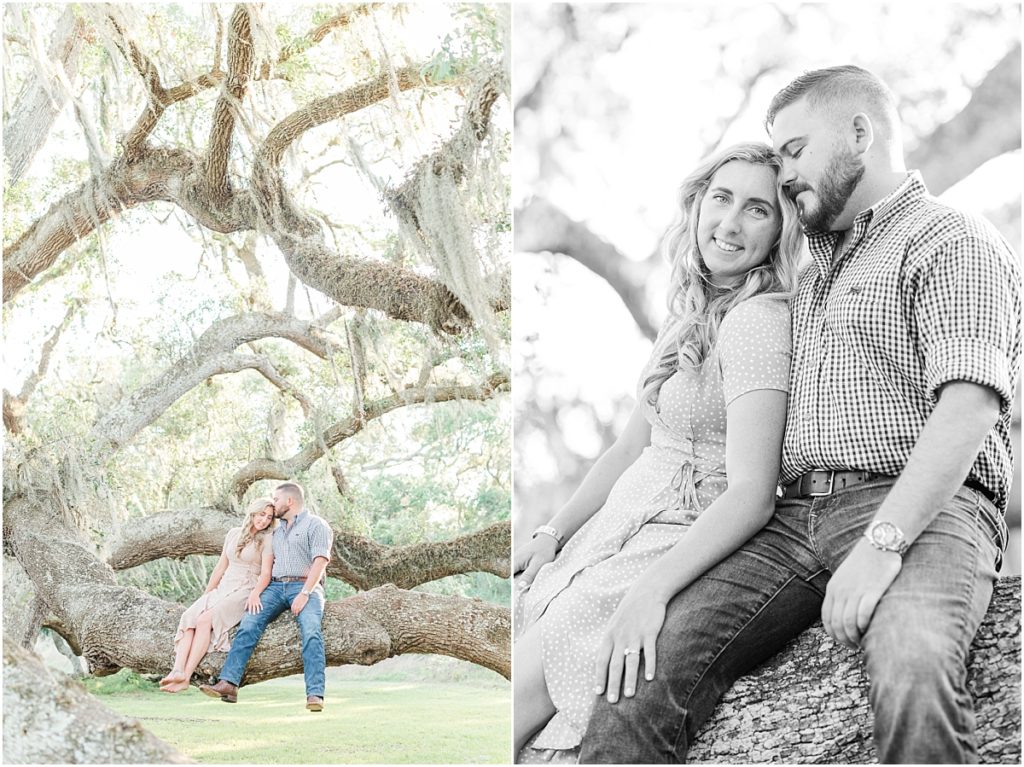 Brazos Bend Engagement session in oak tree