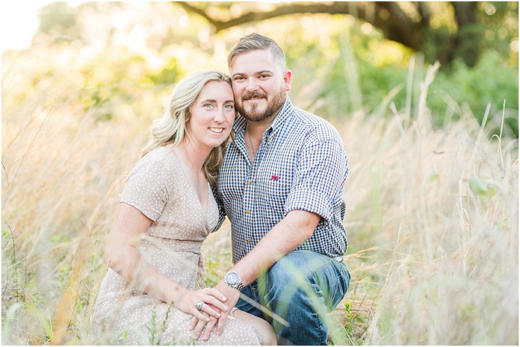 Brazos Bend State Park Engagement photos in tall grass