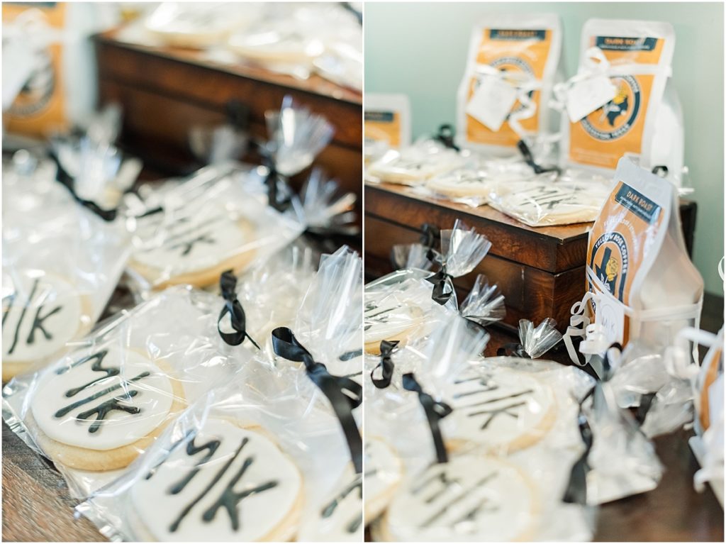 Wedding cookie favors with wedding monogram