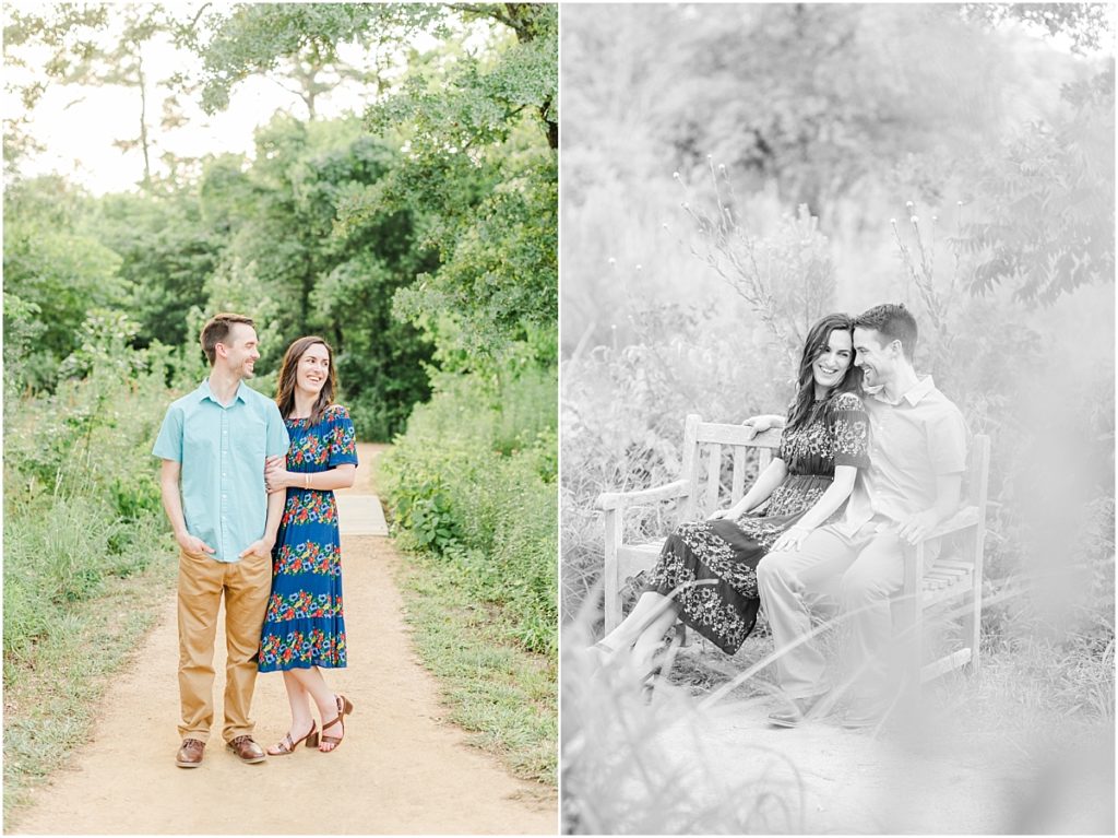 Engagement session on a dirt path in Houston