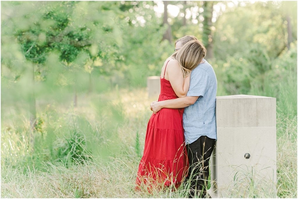 Green trees at Houston Engagement session