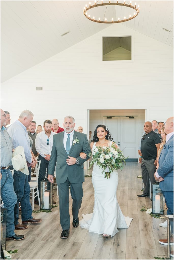 Wedding processional in The Farmhouse chapel