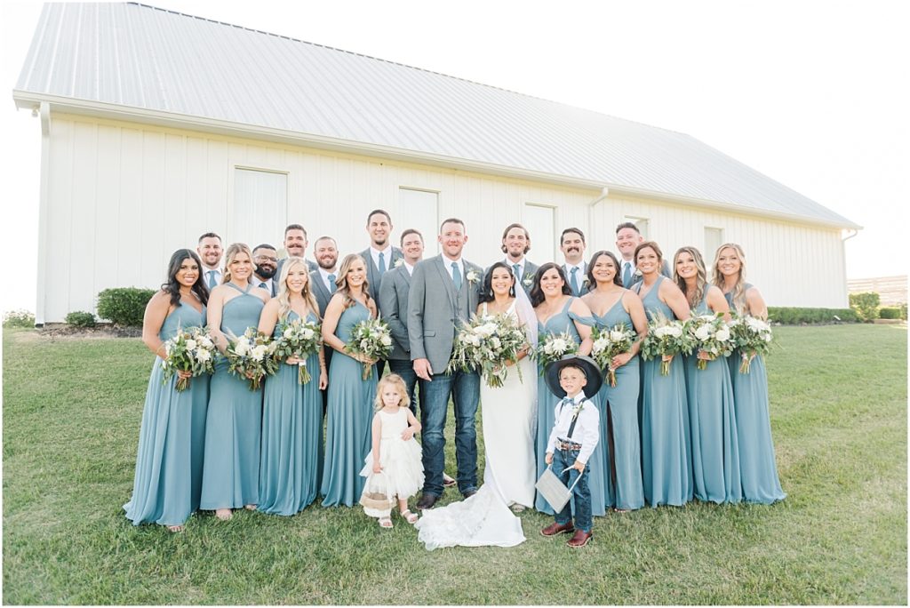 Wedding party portraits at The Farmhouse in Montgomery Texas