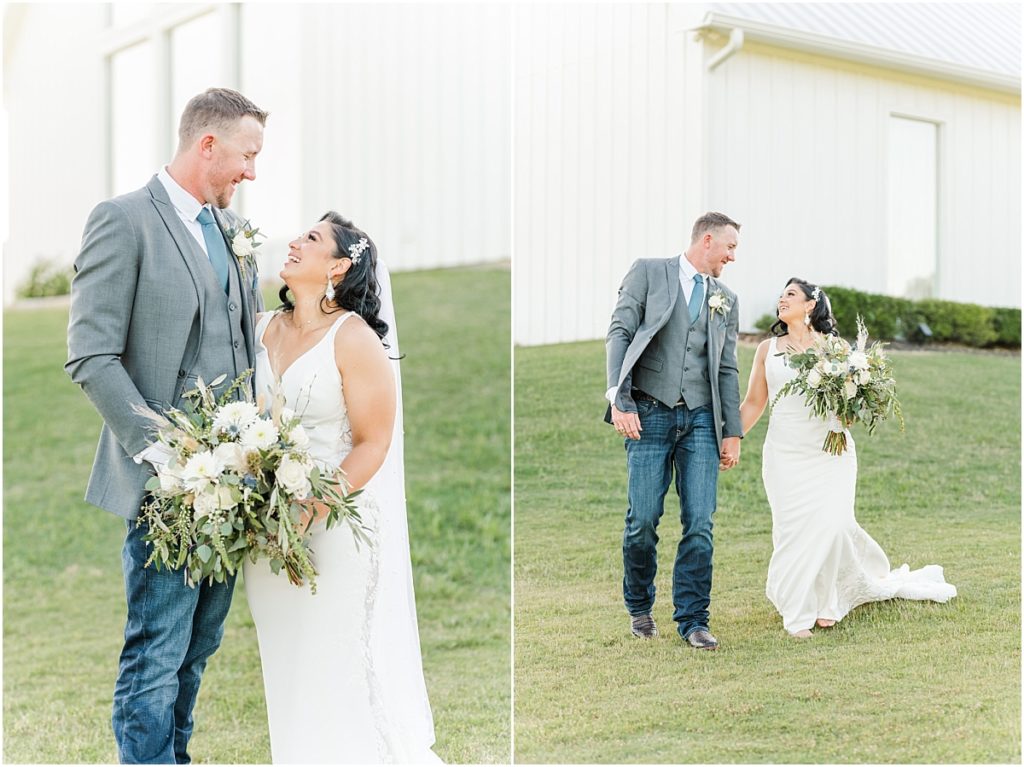 Bride and groom portraits on their wedding day at The Farmhouse