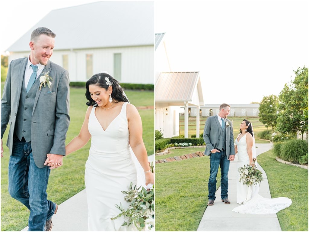 Bride and groom portraits on their wedding day at The Farmhouse
