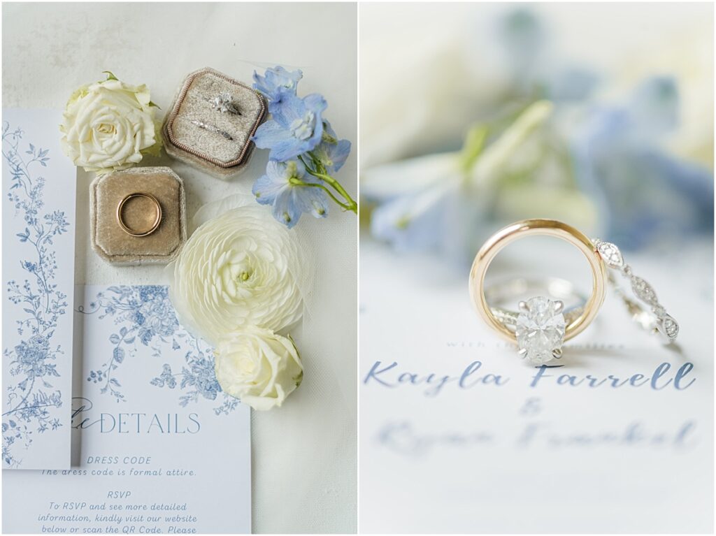 Wedding Ring detail picture at the Woodlands County Club by a light and airy Houston Wedding Photographer