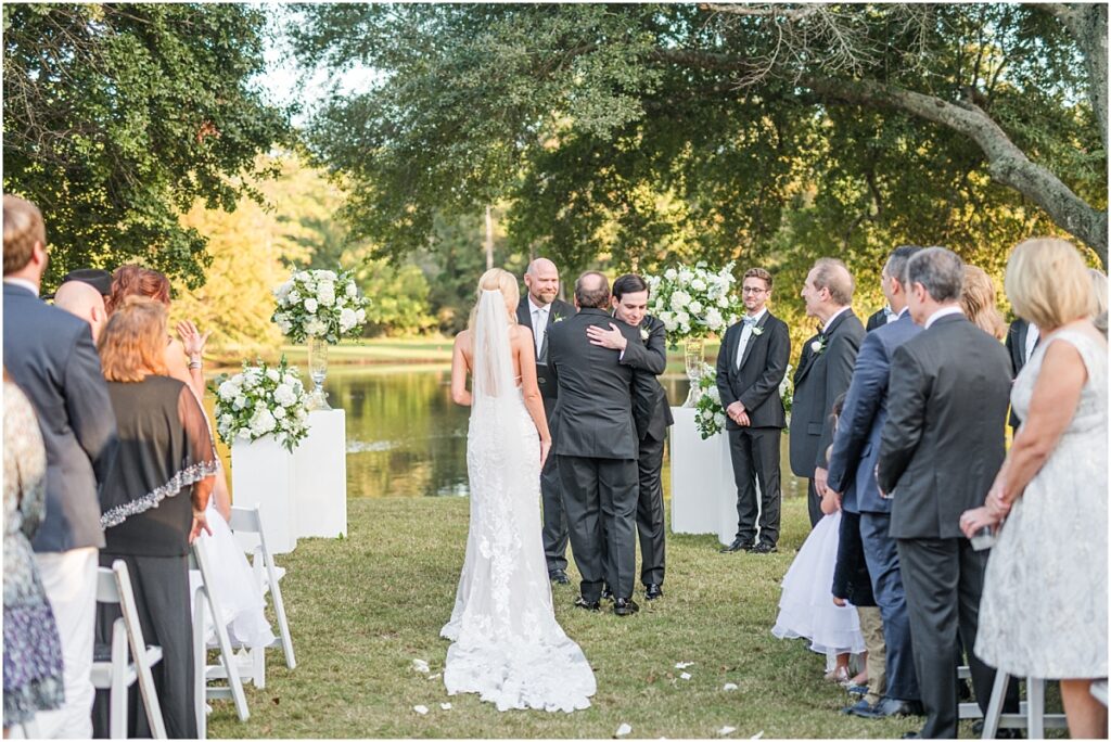 Wedding ceremony at a golf course in Houston