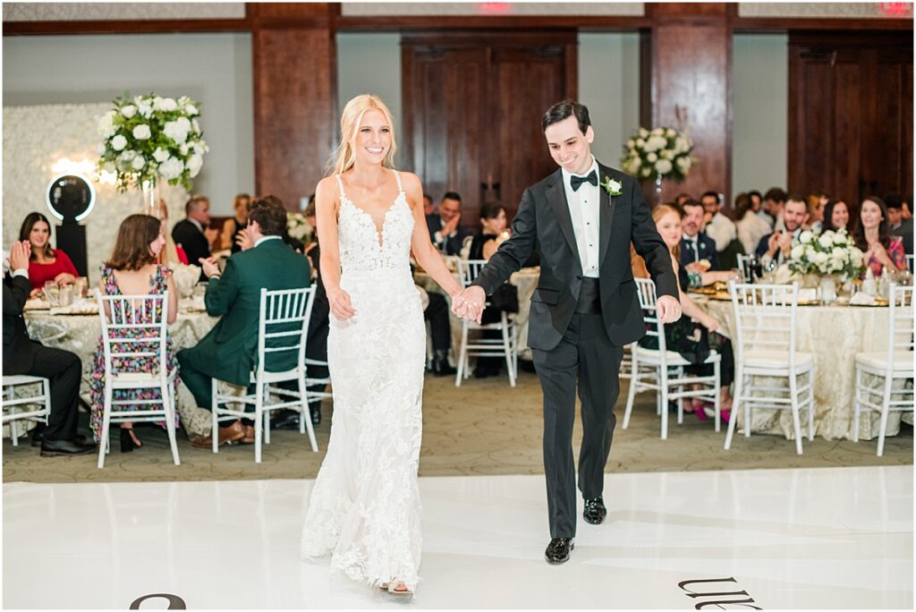 Grand Entrance into The Woodlands Country Club wedding reception