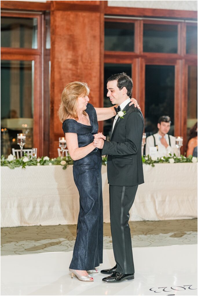 A Houston wedding reception mother and son dance