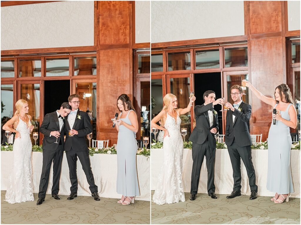 Wedding party toasts at The Woodlands Country Club