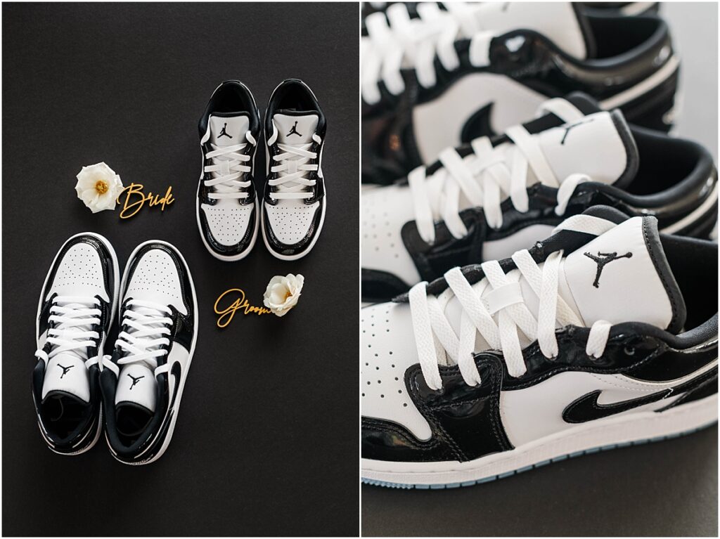 Nike Jordan Panda wedding shoes