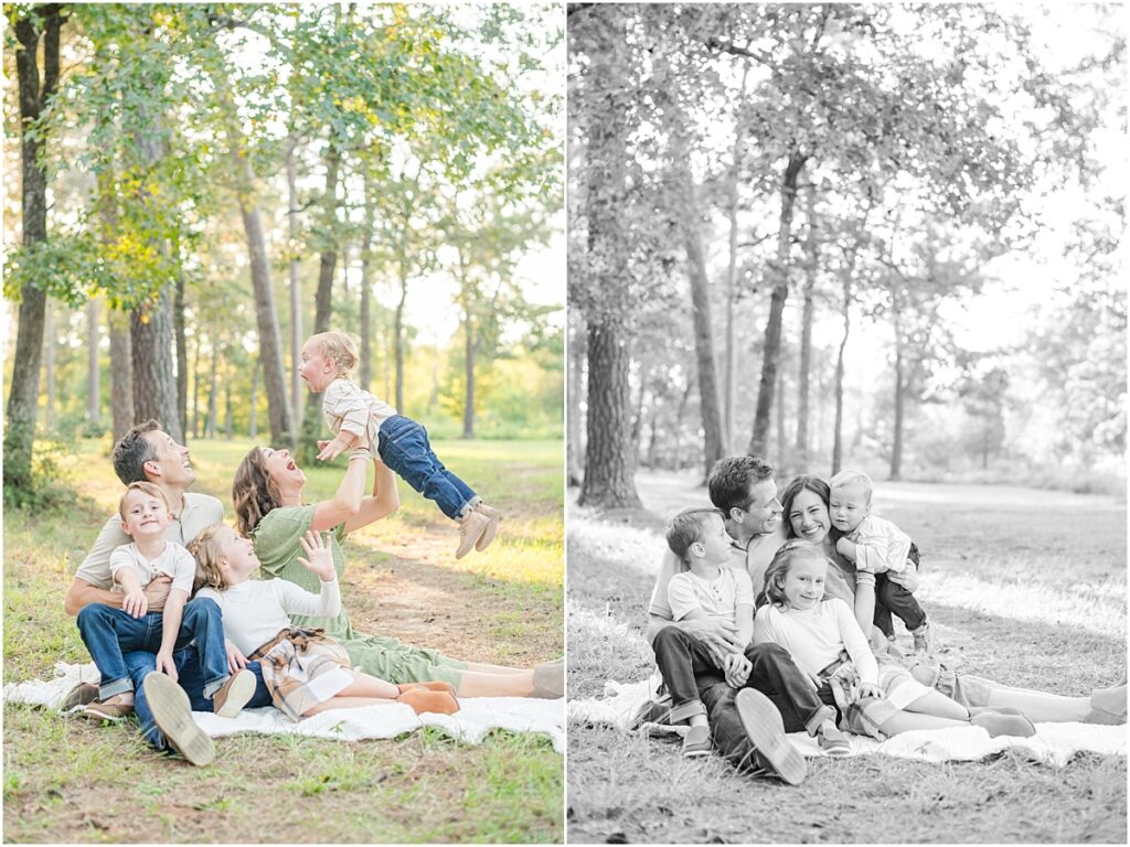 Family session in The Woodlands