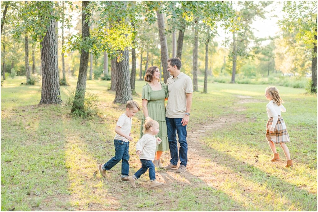 Family pictures at W.G. Jones State Forest in The Woodlands