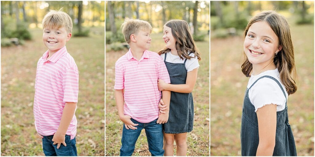 Pictures of a brother and sister at a park in St. Augustine.