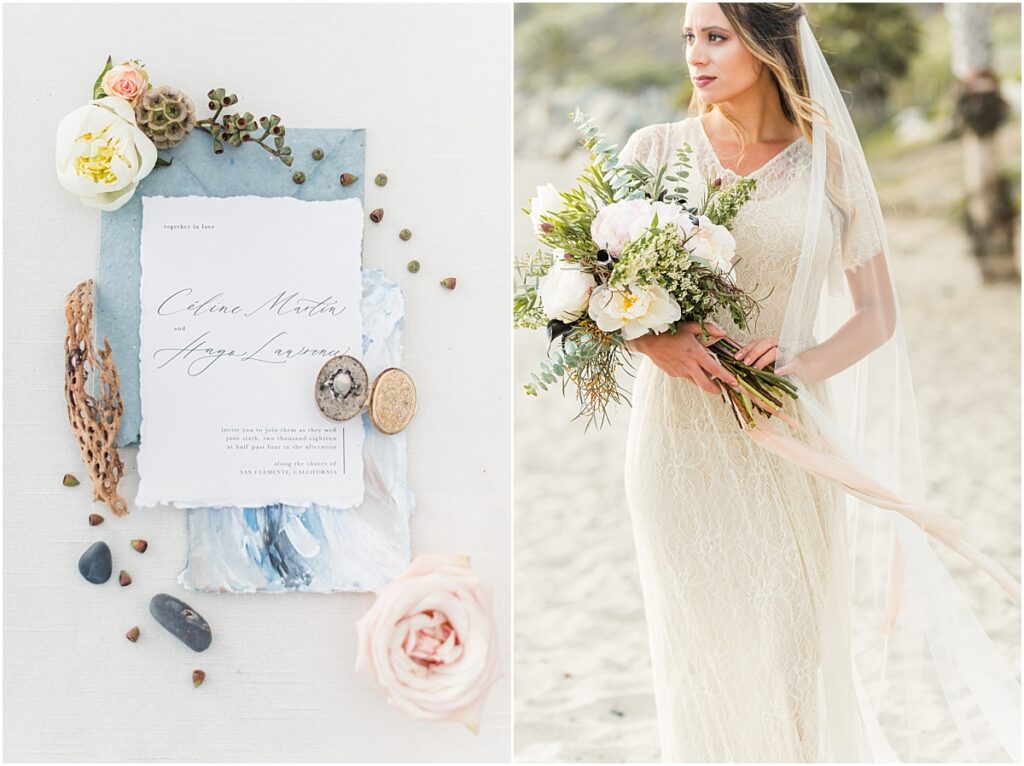 Beach inspired wedding invitation for a Golden Isles Wedding