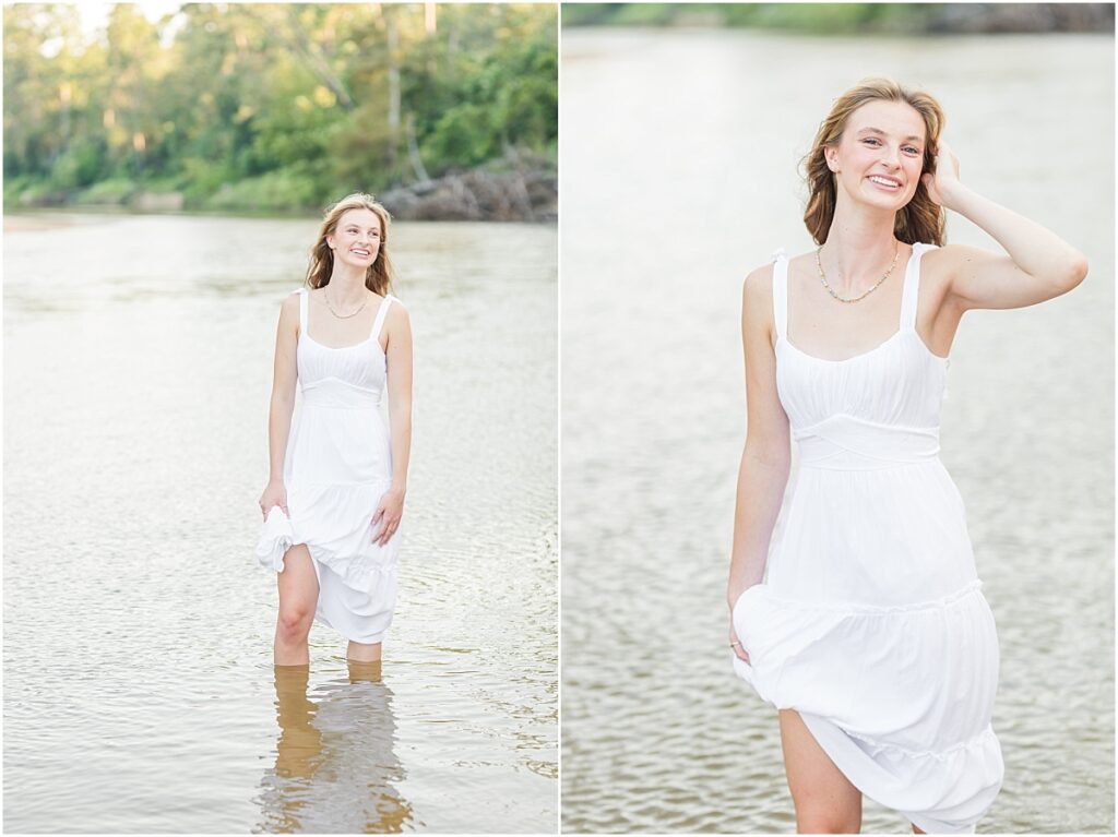 Senior pictures in Jacksonville in a creek