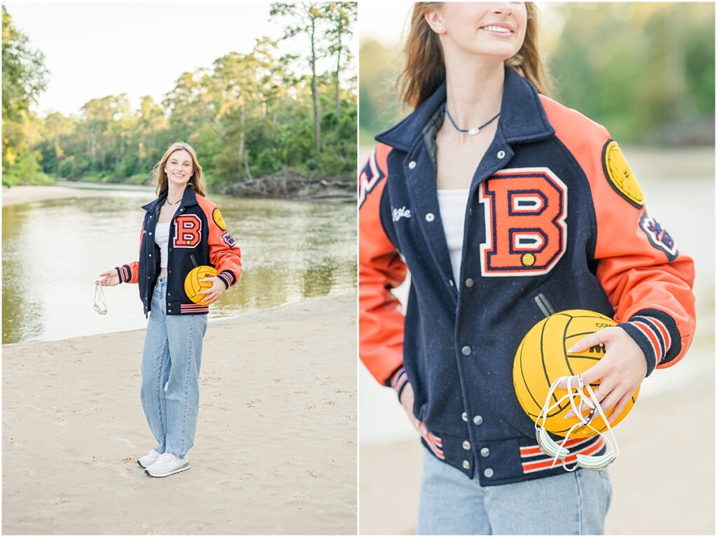 High school girls water polo senior pictures in Jacksonville, Florida