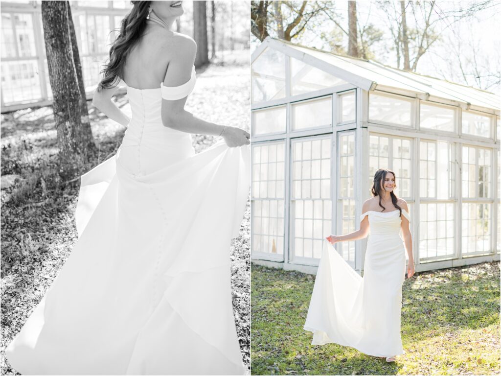 Northeast Florida bride in a wedding dress she bought at a jacksonville bridal shop