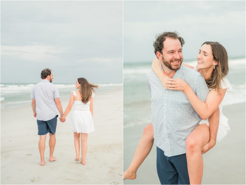 Playing during their engagement session in Neptune Beach