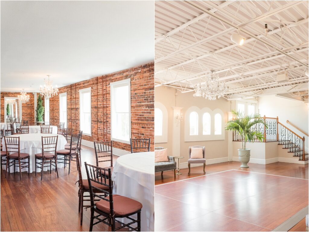 Reception space at the White Room wedding Venue in St. Augustine.