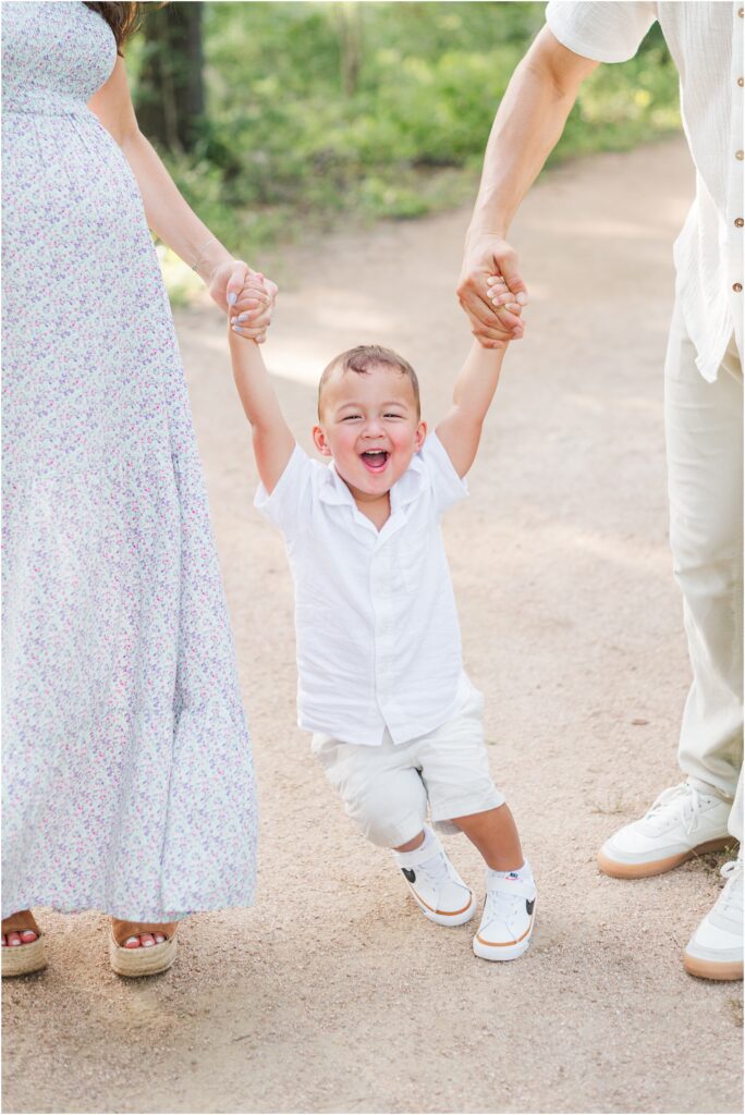 Happy boy during Jacksonville maternity pictures