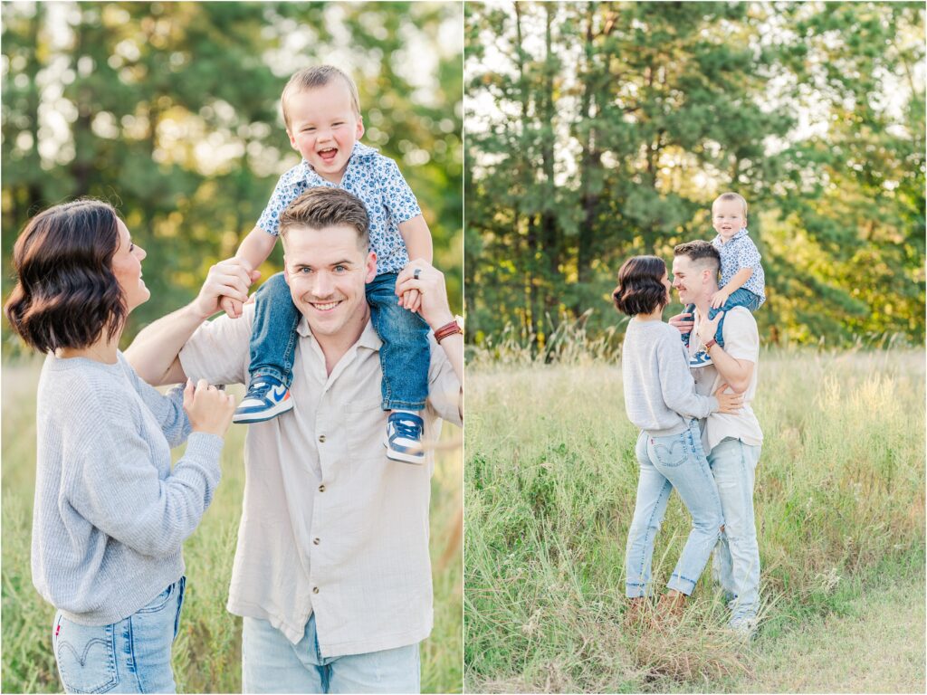 Family pictures in Jacksonville florida in tall grass