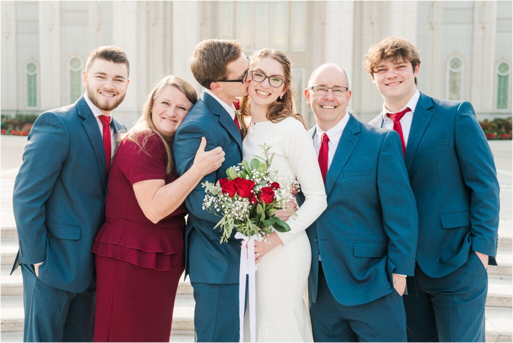 Formal Family pictures at Jacksonville wedding with red ties
