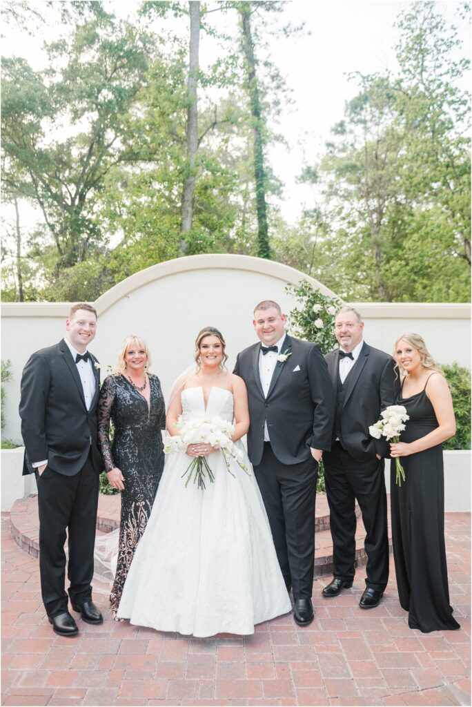 Family photos at st augustine wedding all wearing black