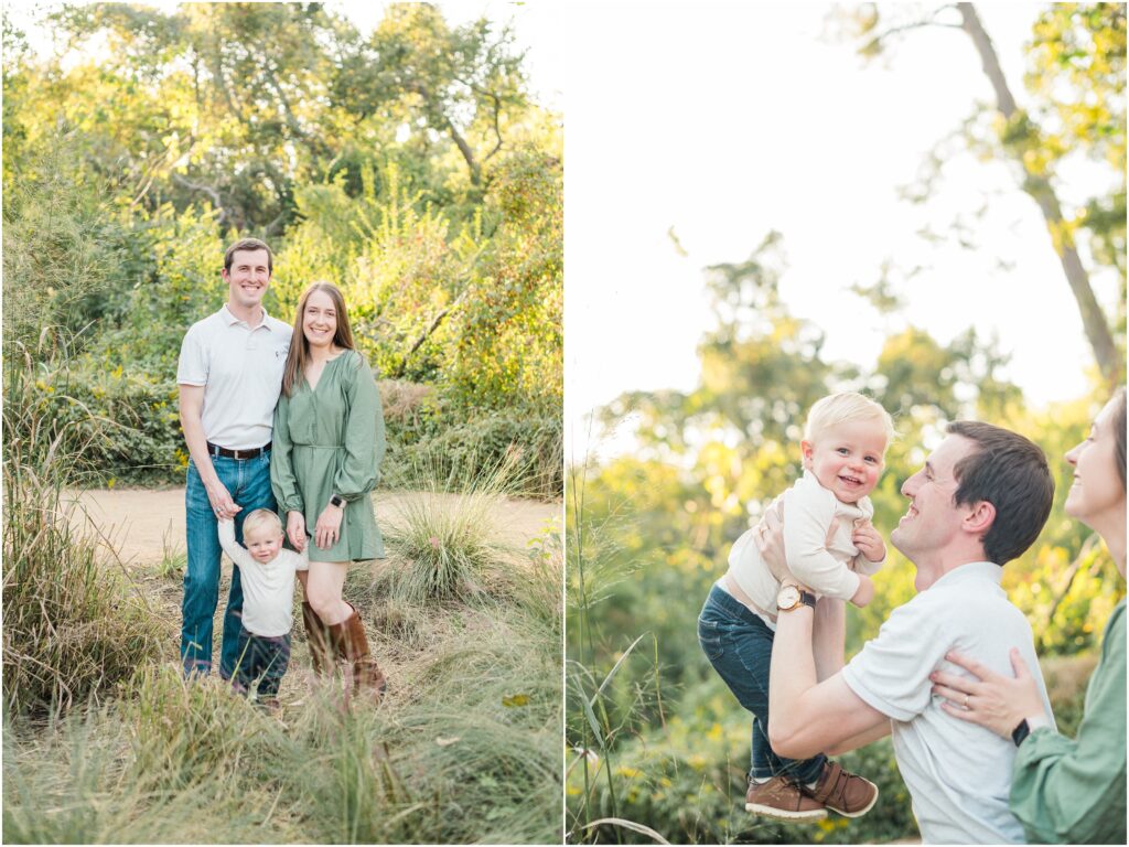 Jacksonville family photography with toddler boy playing at the park