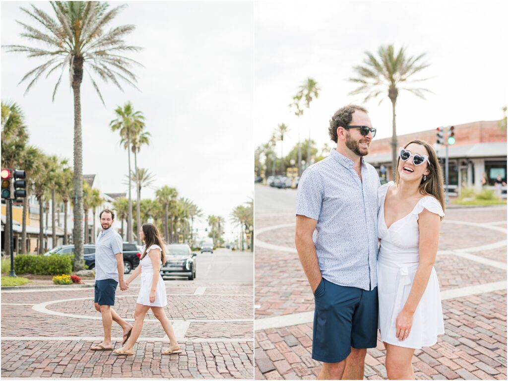 Engagement session in downtown Neptune Beach
