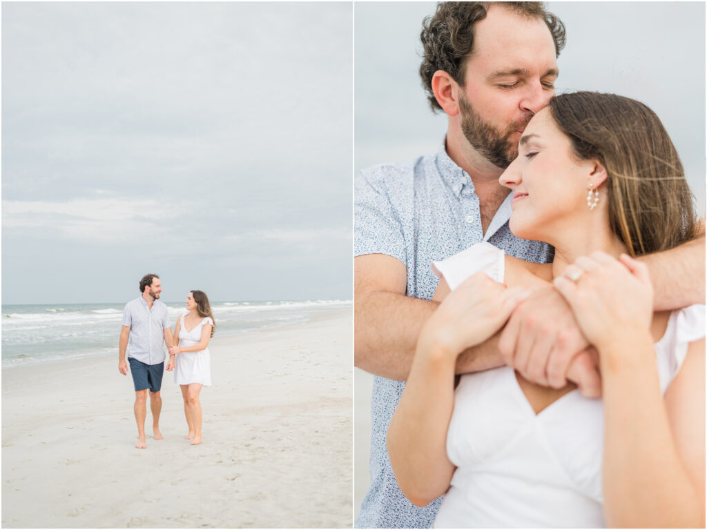 Engagement session on the beach in jacksonville
