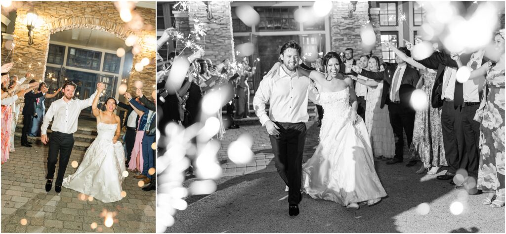 Grand Exit with sparklers from the wedding reception at St. Johns Golf & Country Club