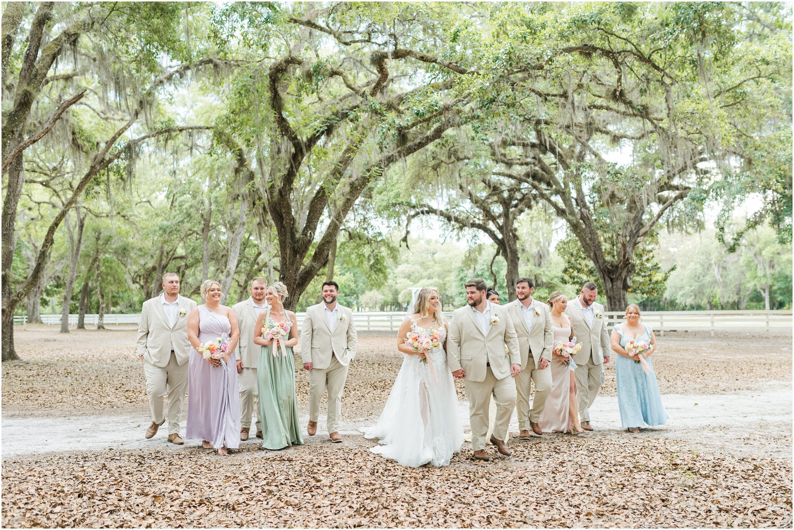 Fun bridal party photos at Chandler Oaks Wedding Venue